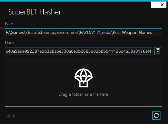 SuperBLT Hasher Screenshot